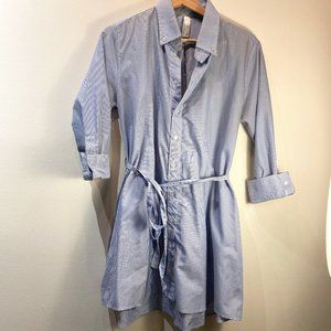 Authentic Vintage American Apparel Shirtdress, Size M/L, Blue & White Pinstripes